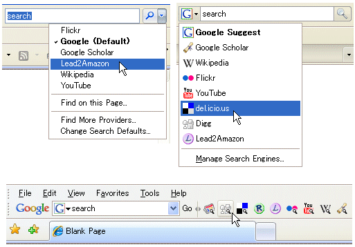 Custom Search in IE7, Firefox, and Google Toolbar